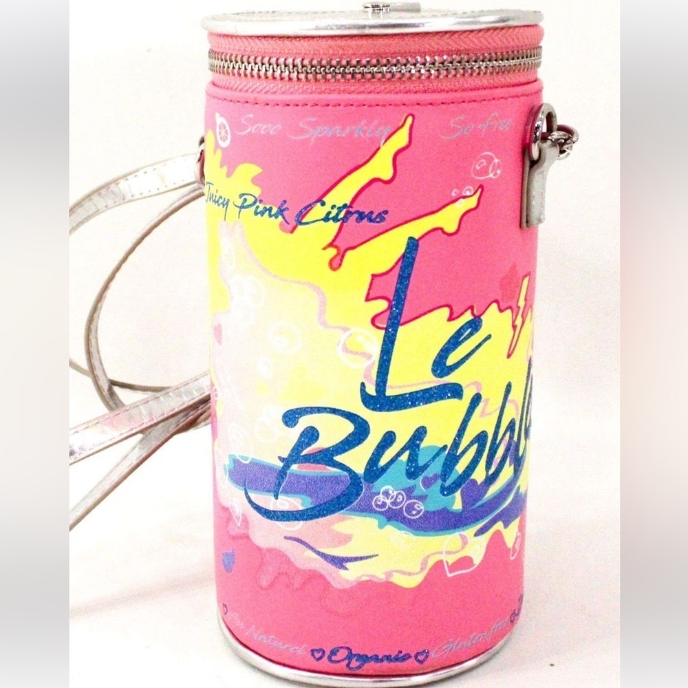 Betsey Johnson Pink and Yellow Bubble Cylinder Bag